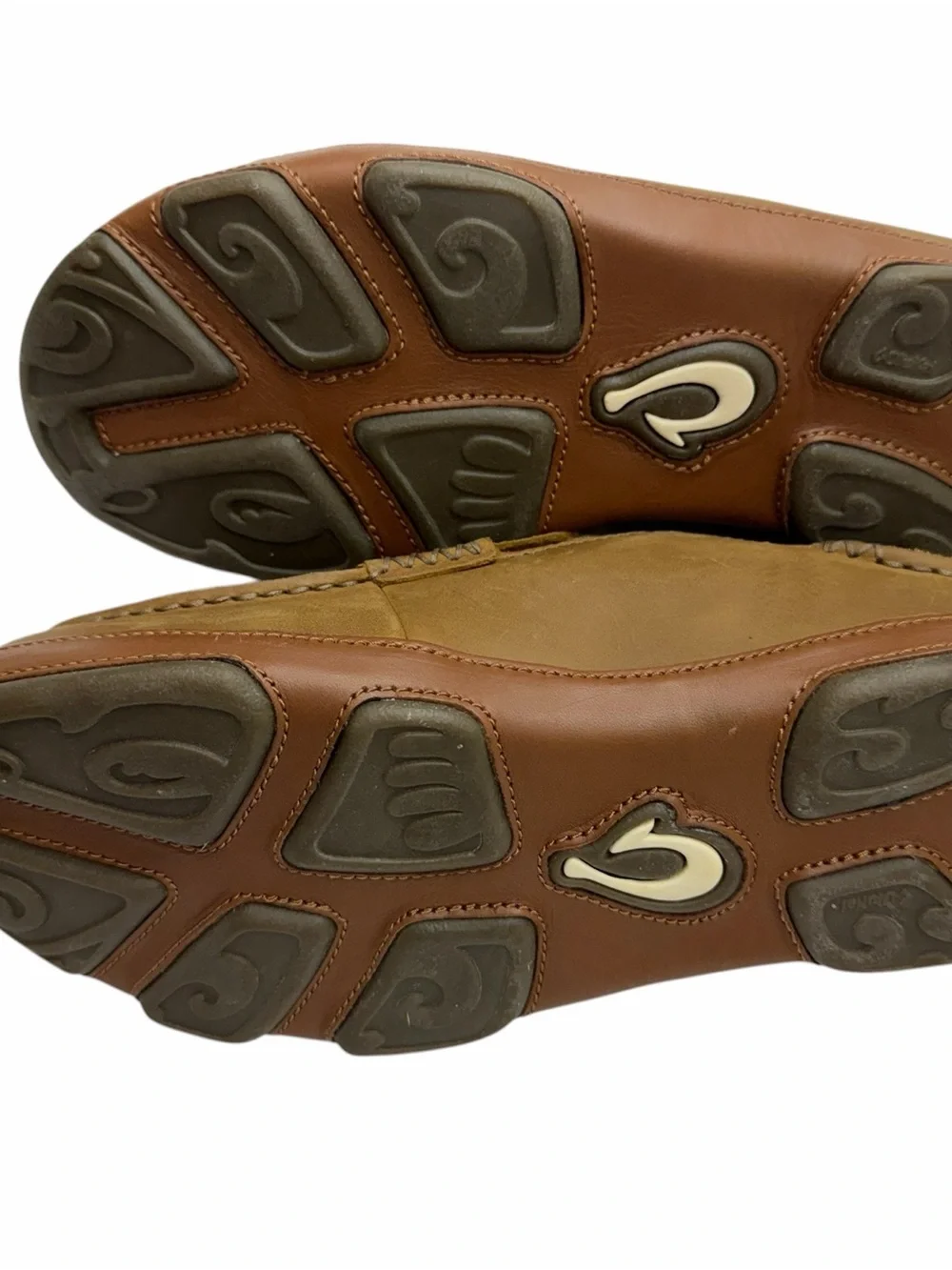 OluKai Men’s Chestnut Brown Leather Slip-On Loafers